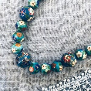 Vintage Cloisonné round beads necklace